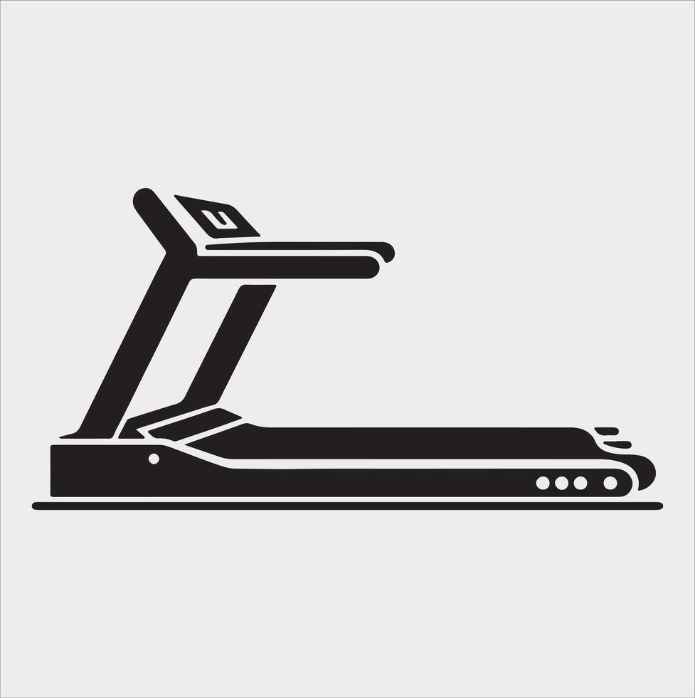 Treadmill Sport and fitness symbol silhouette on white background vector