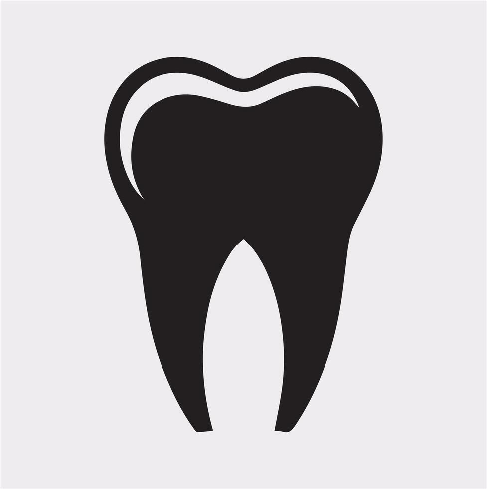 Tooth silhouette on white background vector