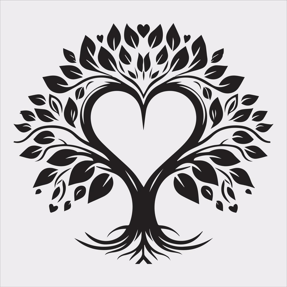 tree logo silhouette on white background vector