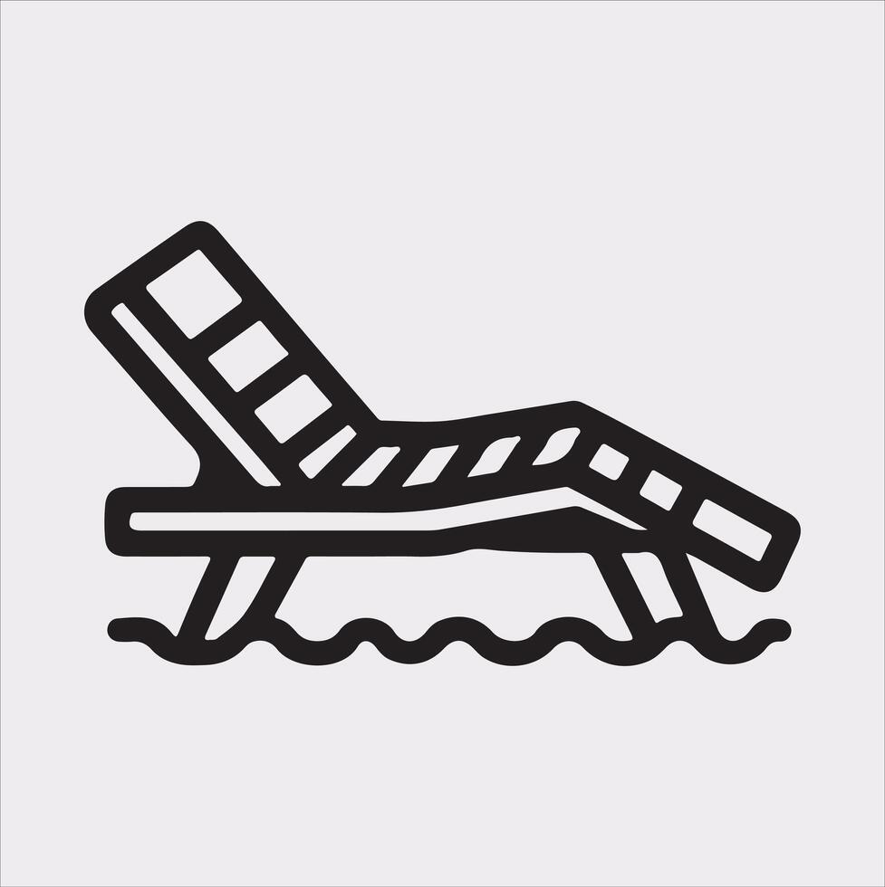 Sunbed icon Thin linear sunbed silhouette on white background vector