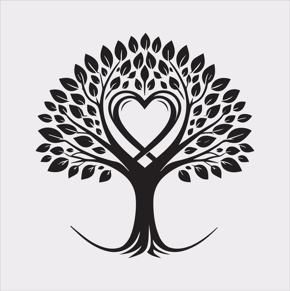 tree logo silhouette on white background vector