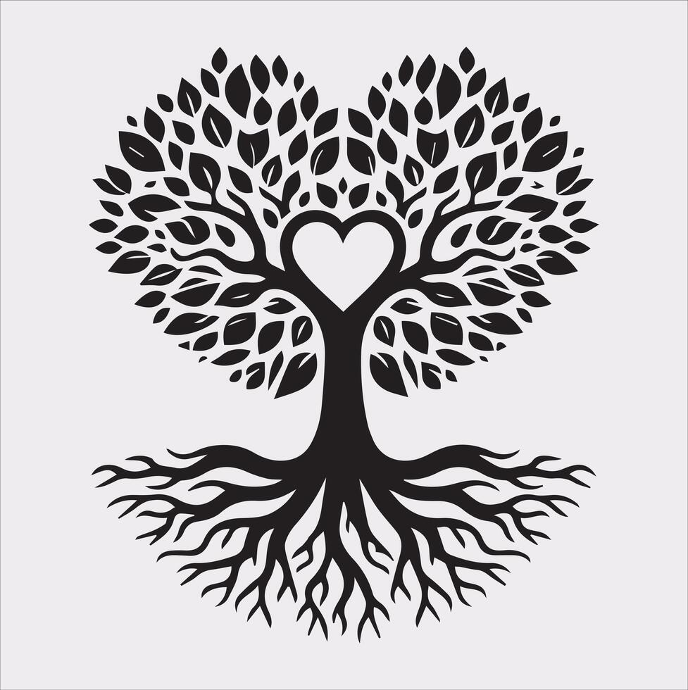 tree logo silhouette on white background vector