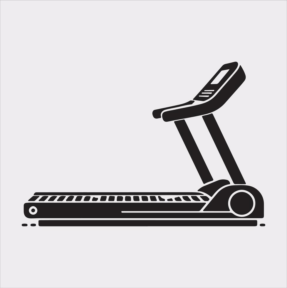 Treadmill Sport and fitness symbol silhouette on white background vector
