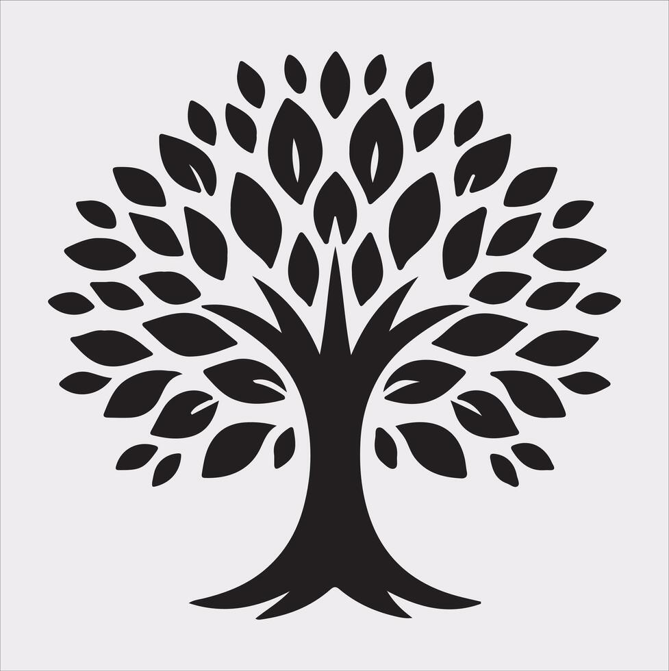 tree logo silhouette on white background vector