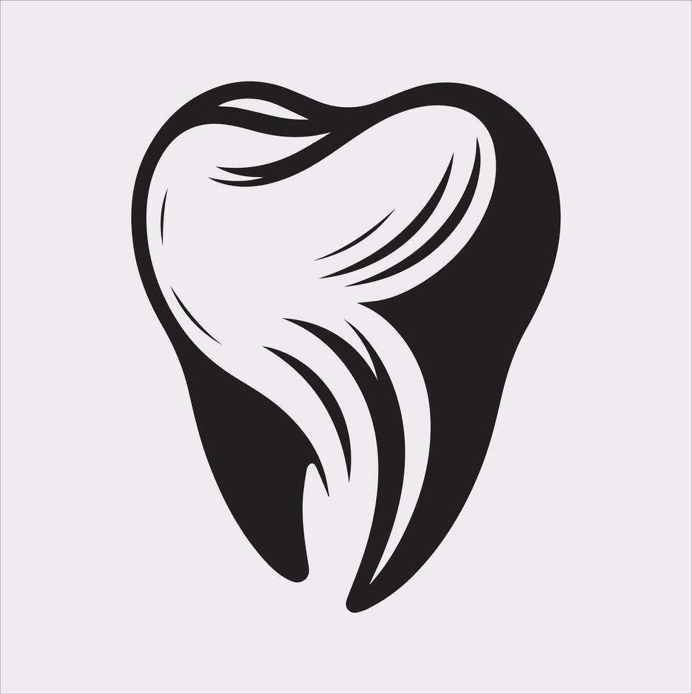 Tooth silhouette on white background vector
