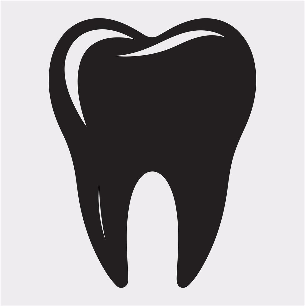 Tooth silhouette on white background vector