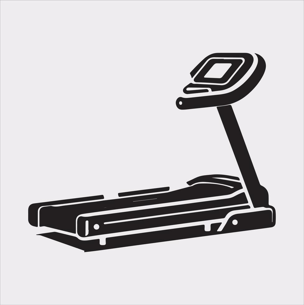 Treadmill Sport and fitness symbol silhouette on white background vector