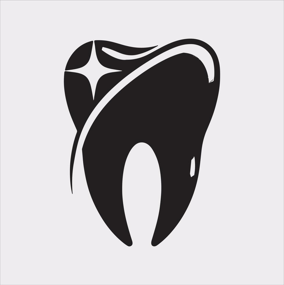 Tooth silhouette on white background vector