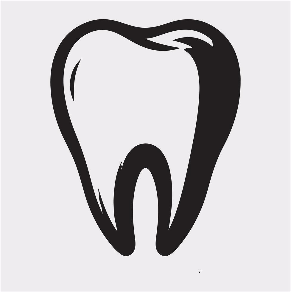 Tooth silhouette on white background vector