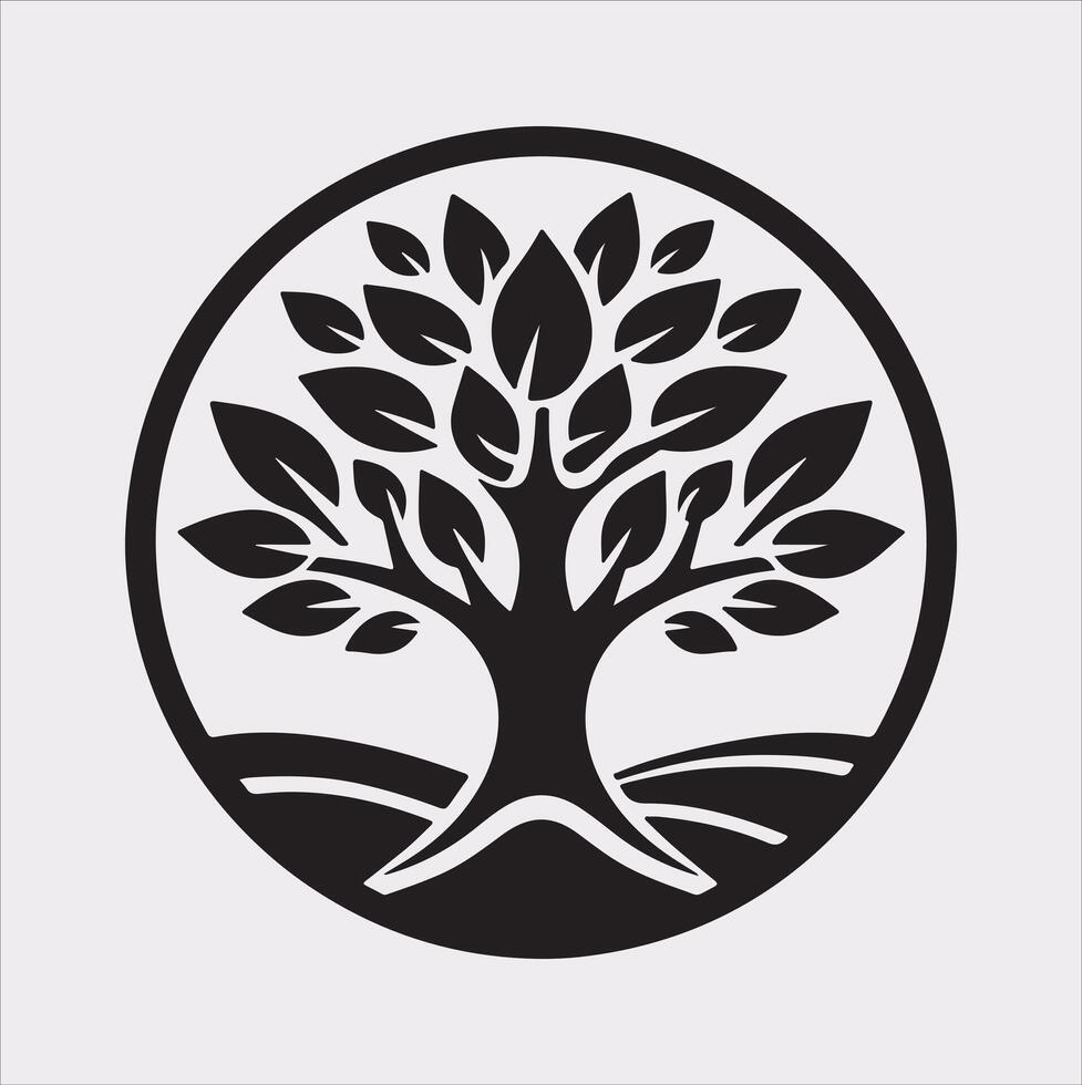 tree logo silhouette on white background vector