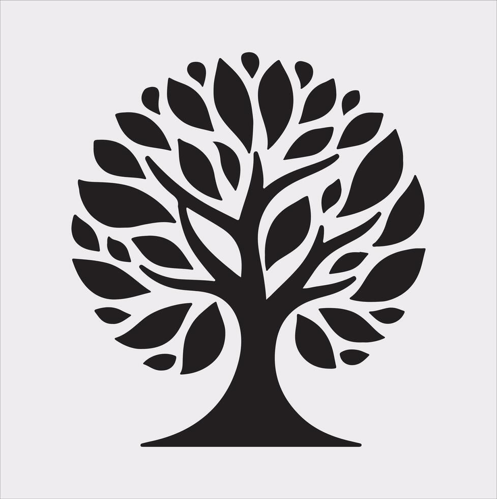 tree logo silhouette on white background vector