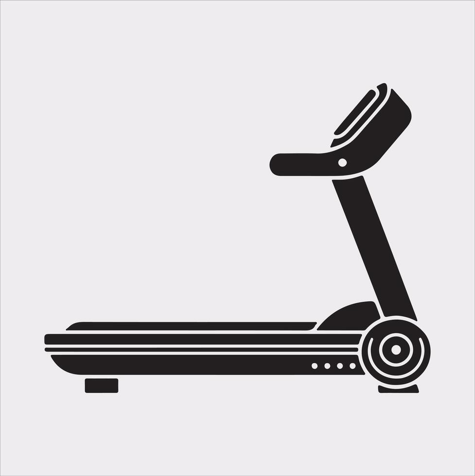Treadmill Sport and fitness symbol silhouette on white background vector