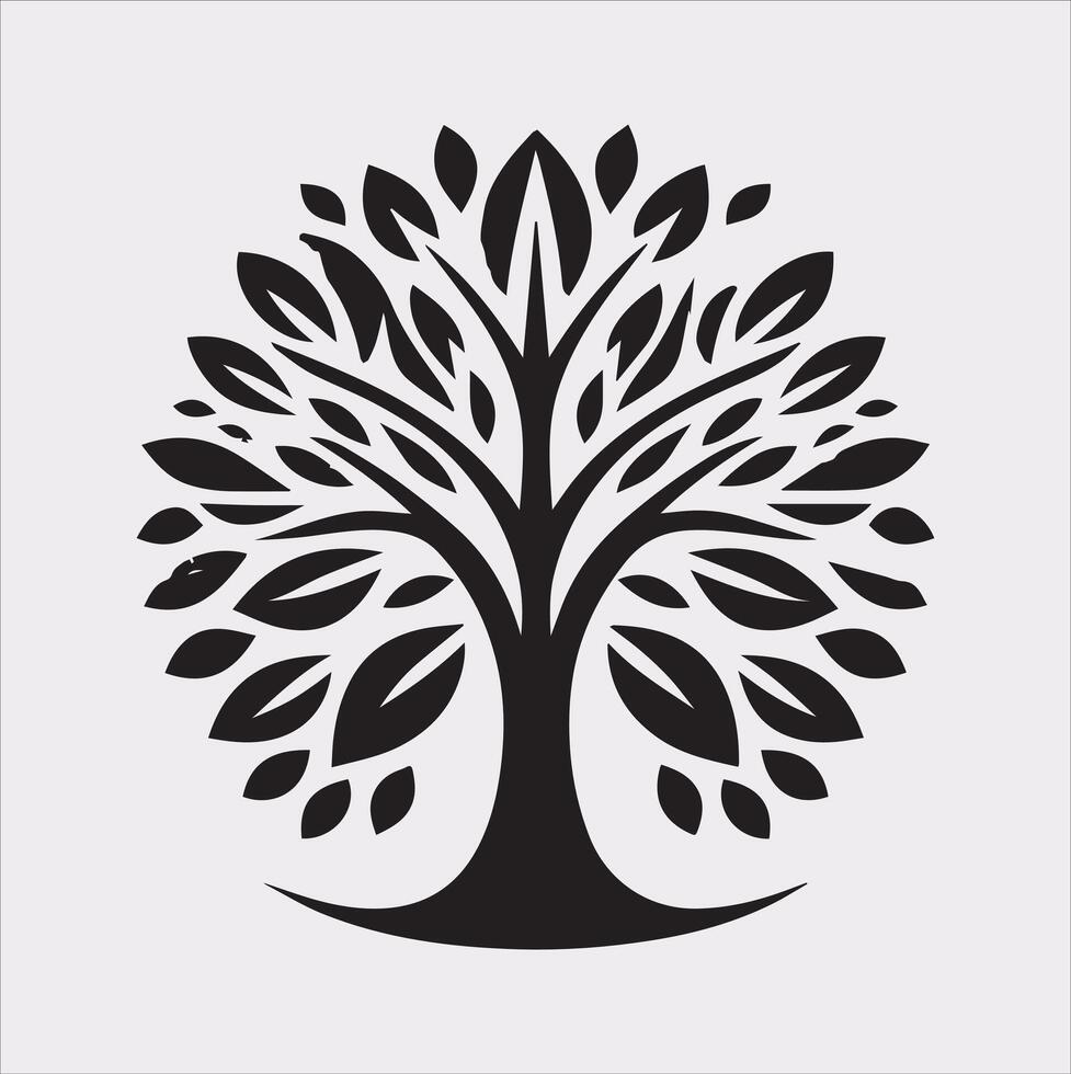 tree logo silhouette on white background vector