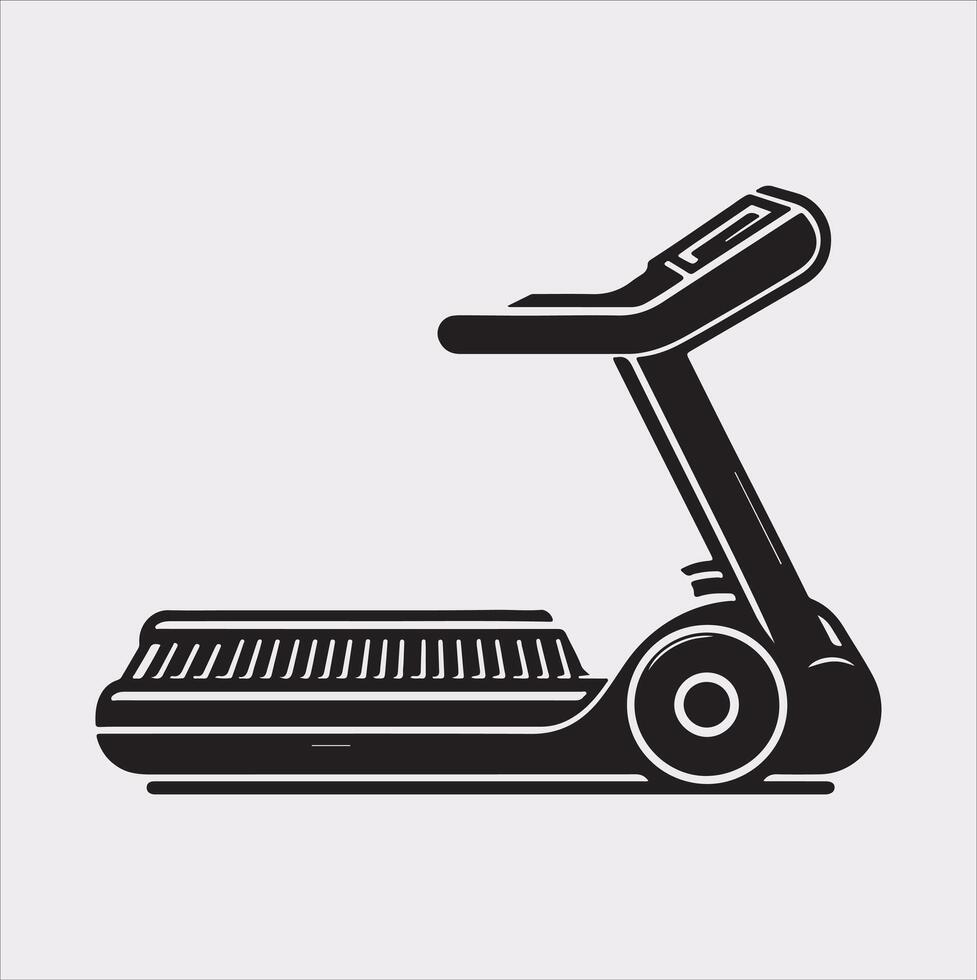 Treadmill Sport and fitness symbol silhouette on white background vector