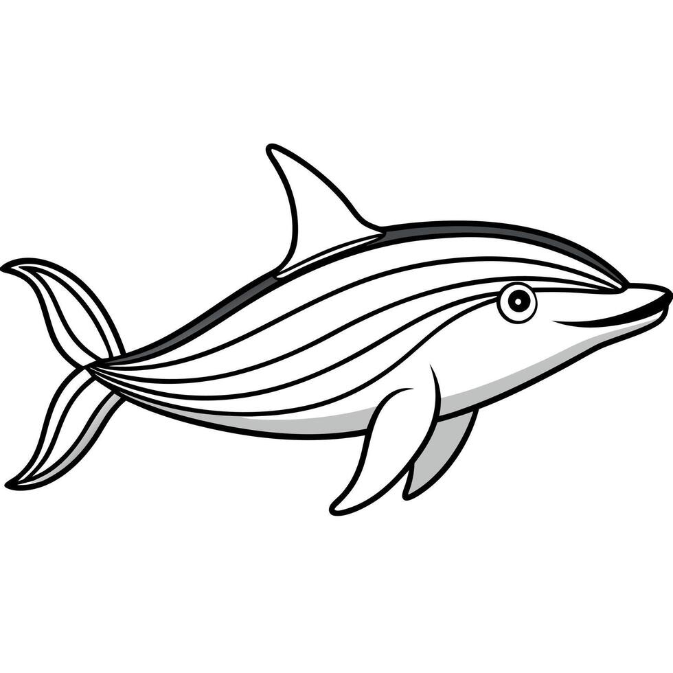 Fin Whale fish runs icon vector