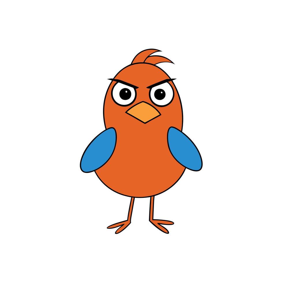 Finch bird angry icon vector