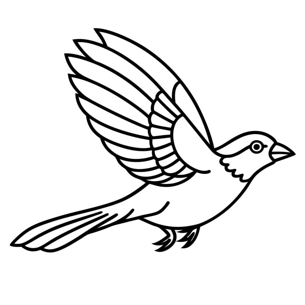 Finch bird flies icon vector