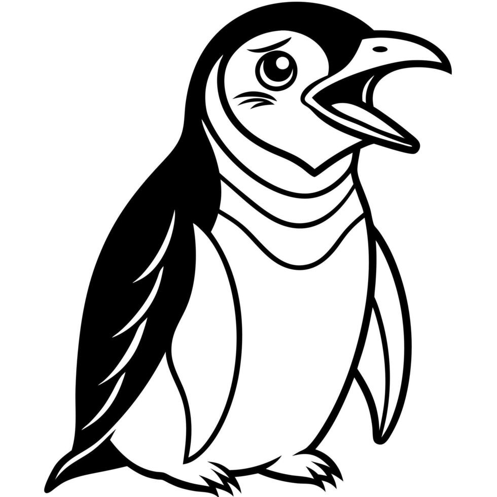 Fiordland Crested Penguin cries icon vector