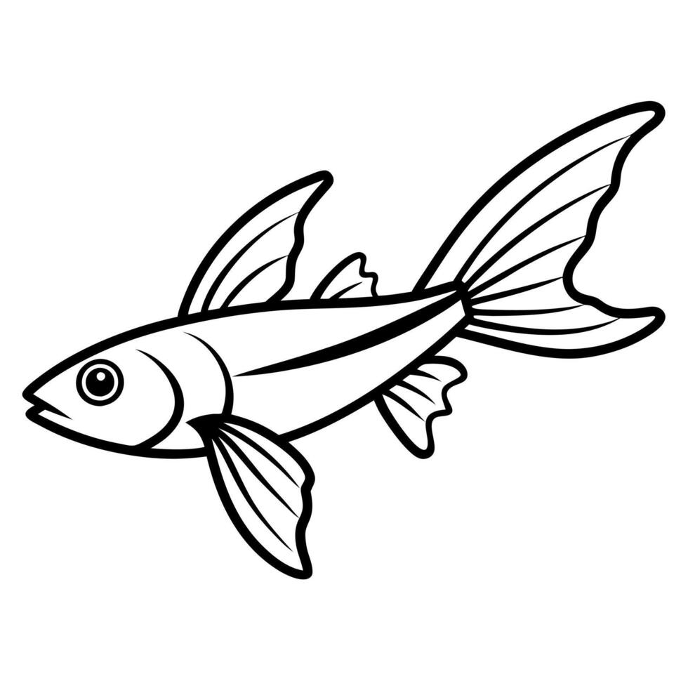 Fish flies icon vector