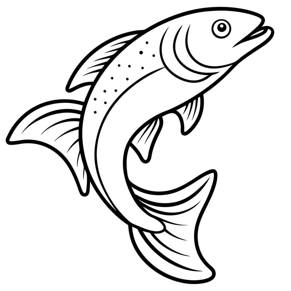 Fish jumps icon vector