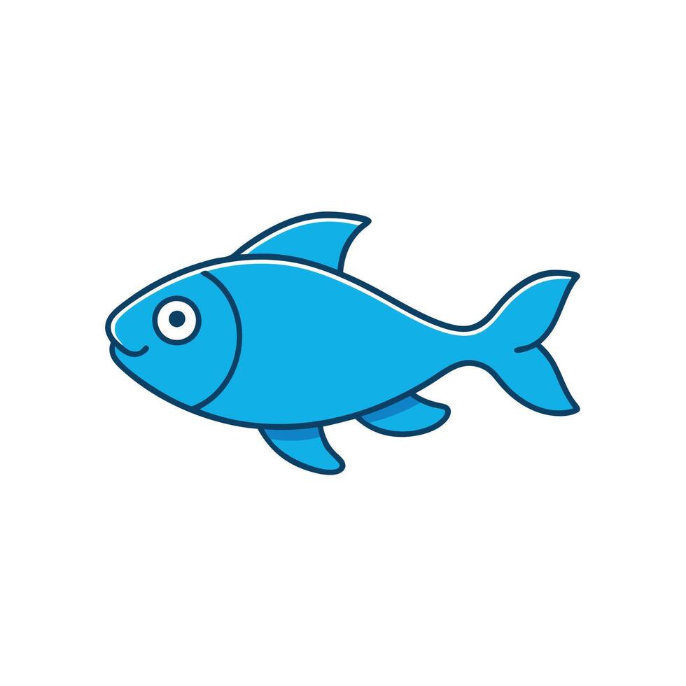 Fish goes icon vector