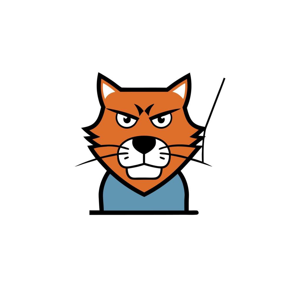 Fishing Cat angry icon vector