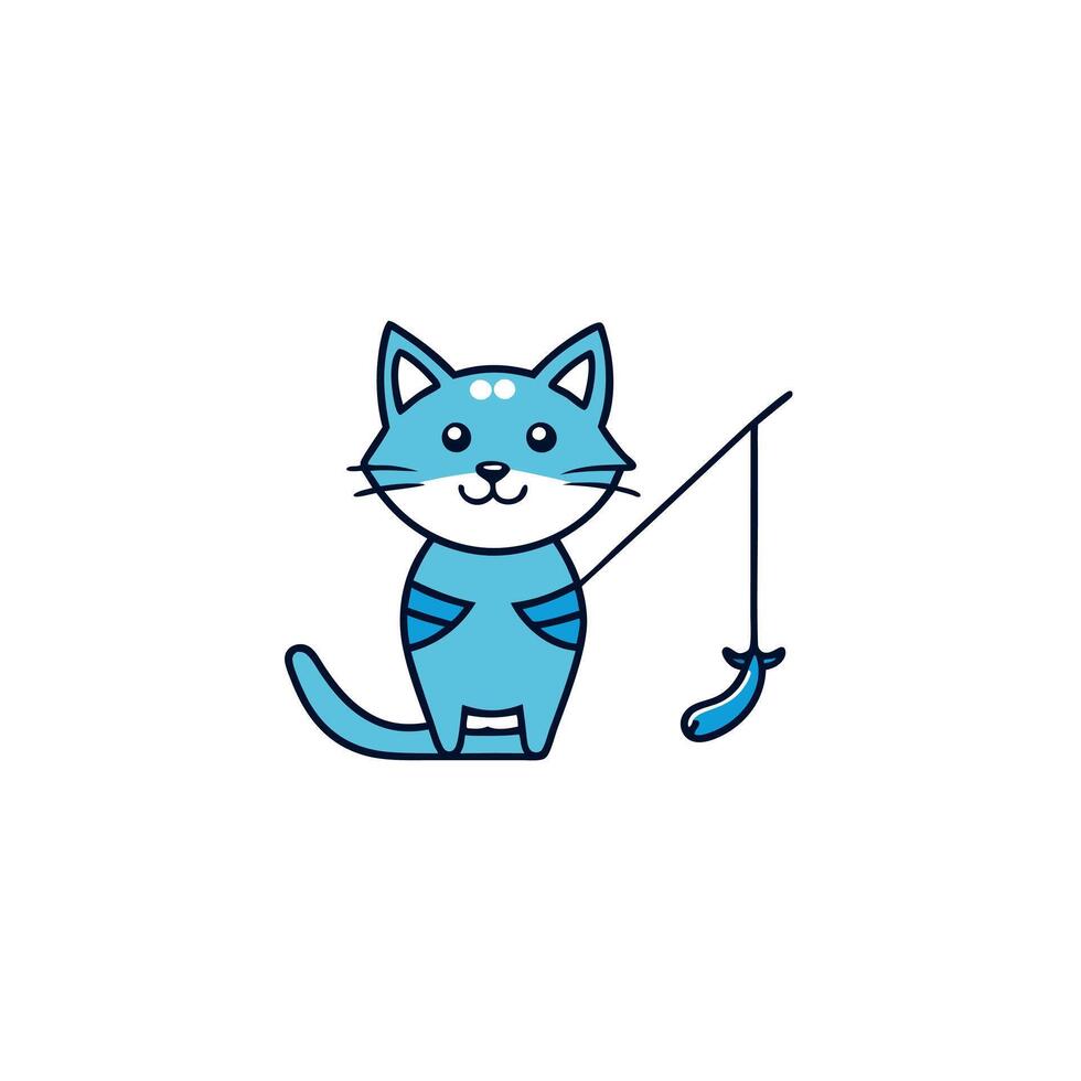 Fishing Cat goes icon vector