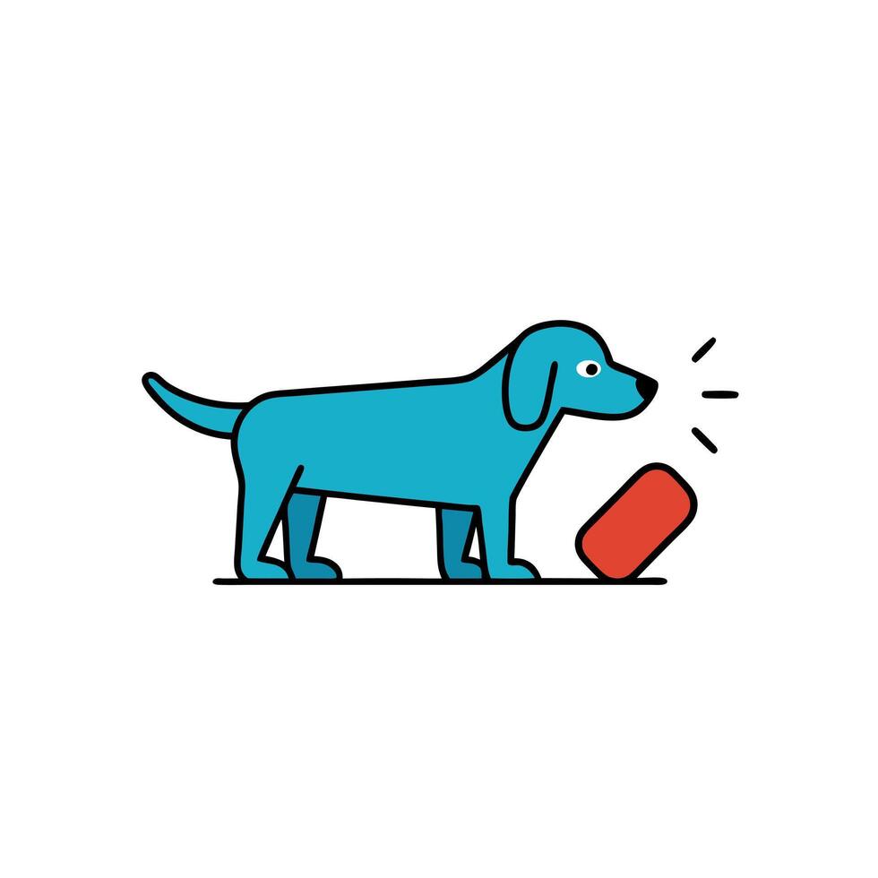 Flat Coat Retriever dog knocks icon vector