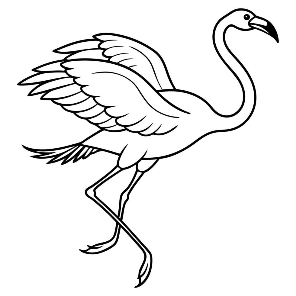 Flamingo bird jumps icon vector