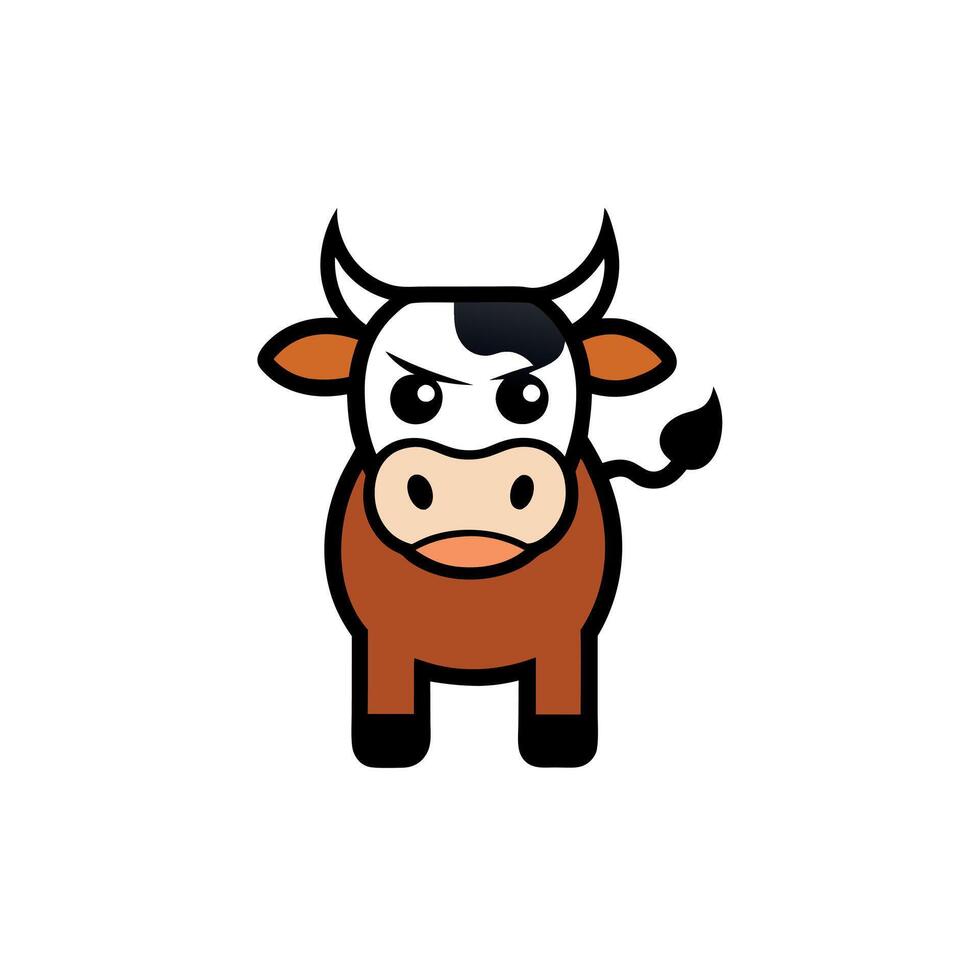 Fleckvieh Cattle cow angry icon vector