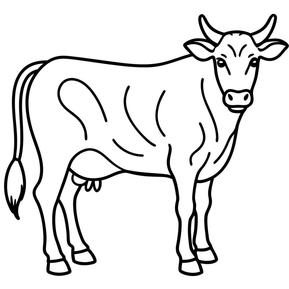 Fleckvieh Cattle cow stands icon vector