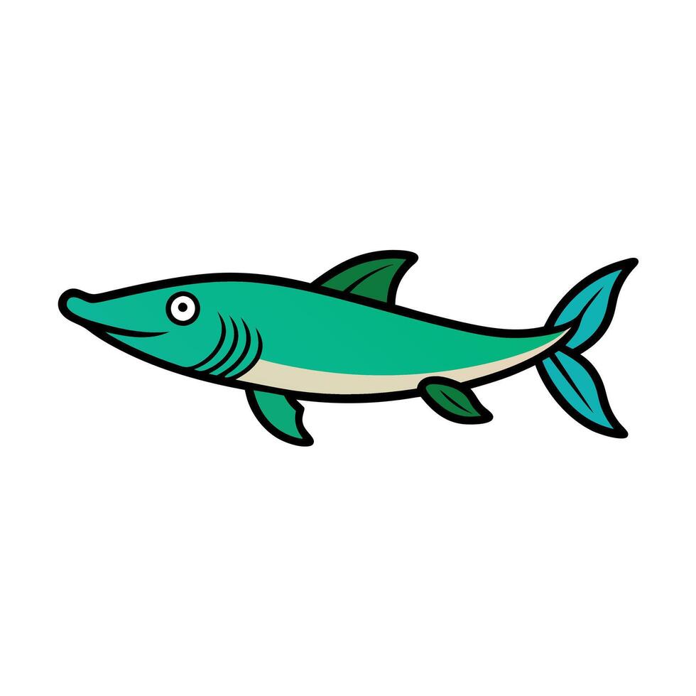Florida Gar fish looks icon vector