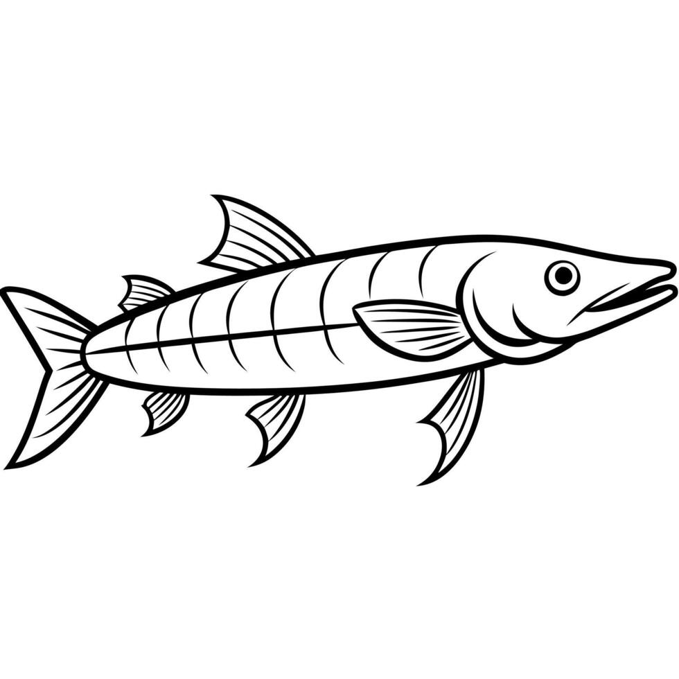 Florida Gar fish lies icon vector