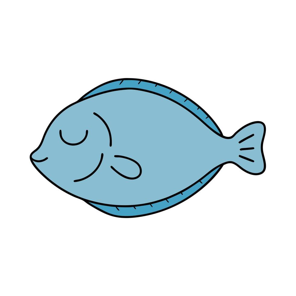 Flounder Fish sleeps icon vector