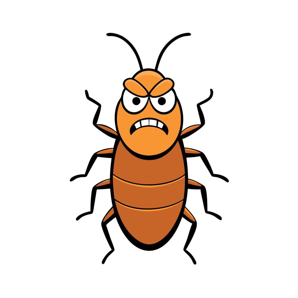 Flour Beetle bug angry icon vector