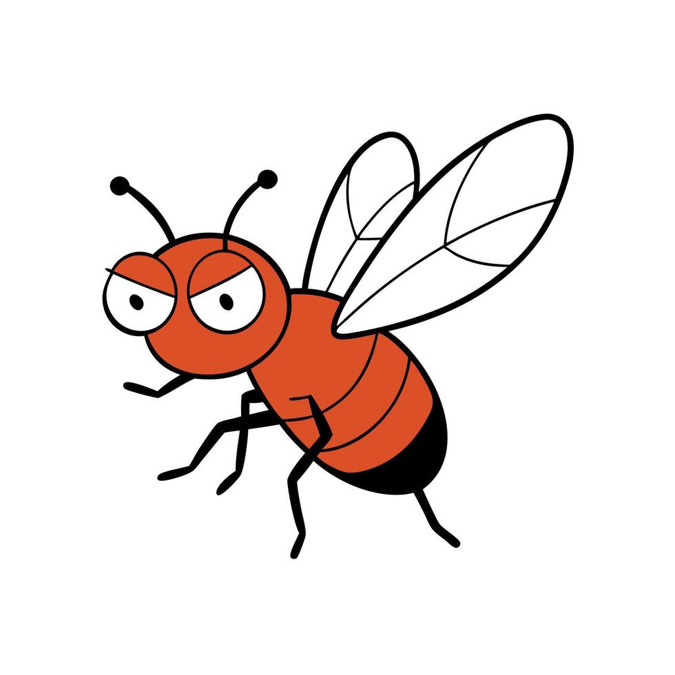 Fly bug angry icon vector