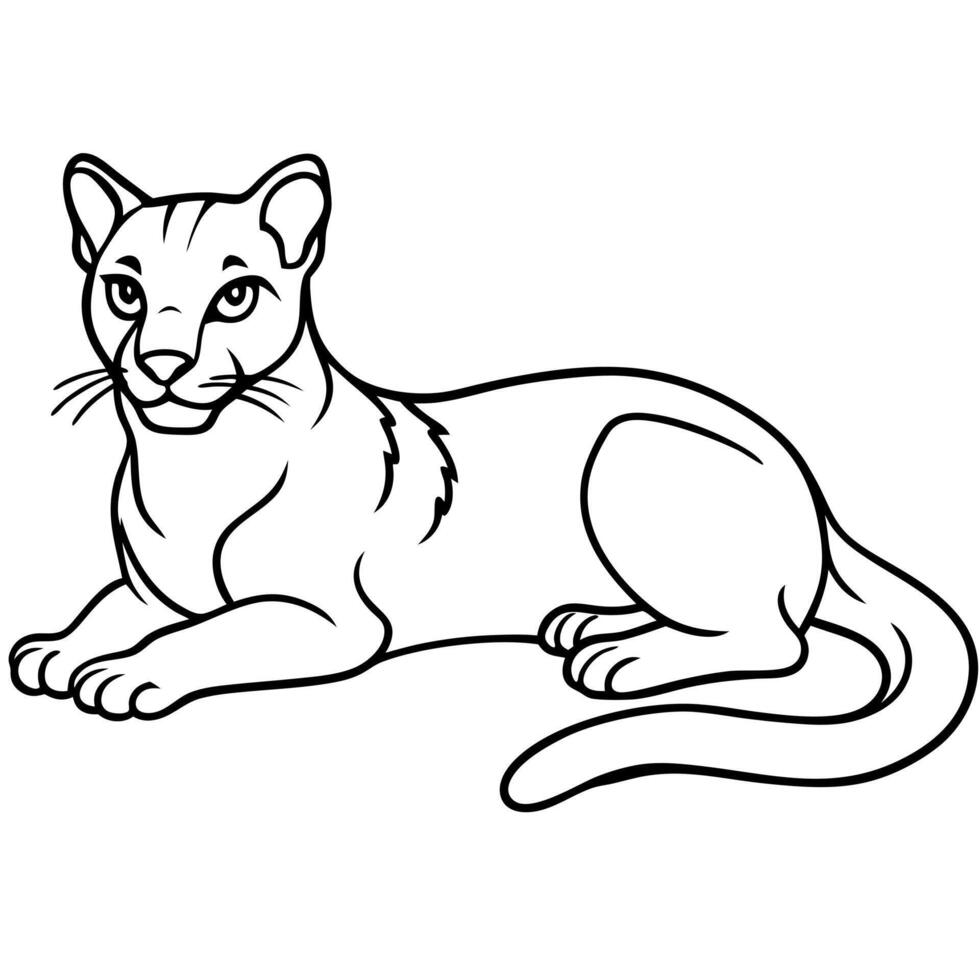 Fossa lynx lies icon vector