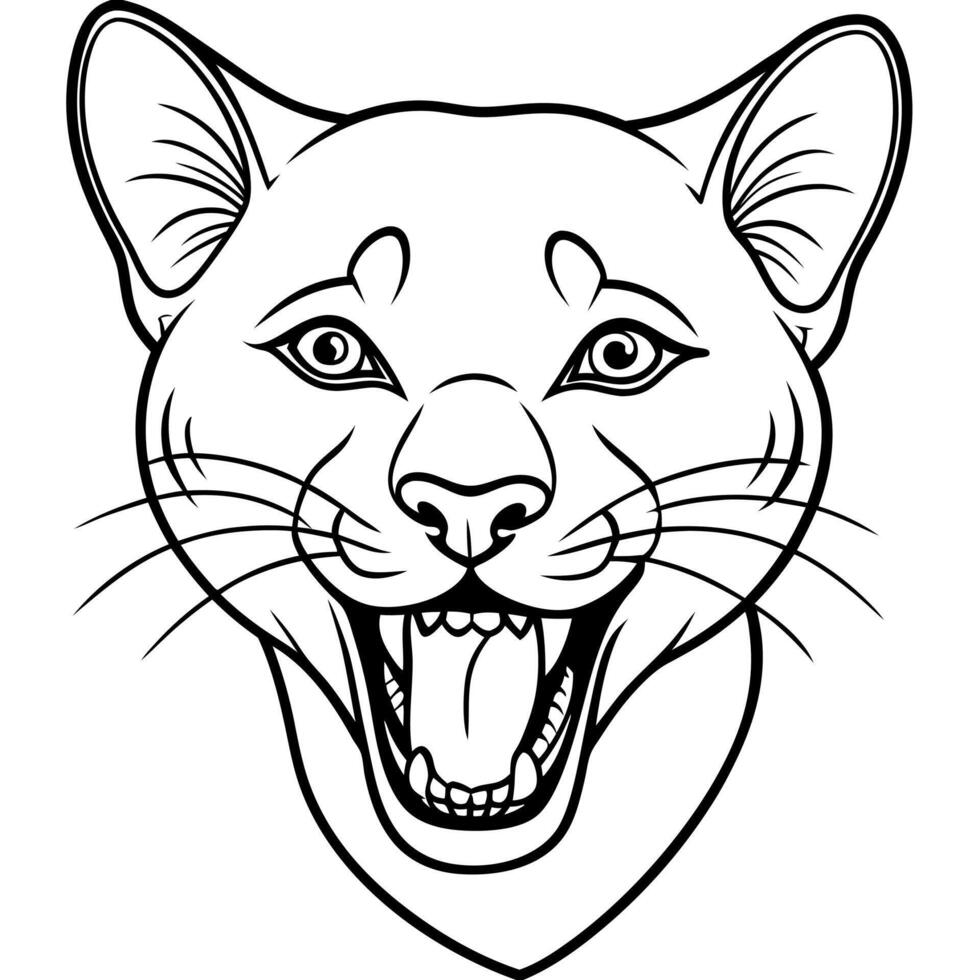 Fossa lynx laughs icon vector