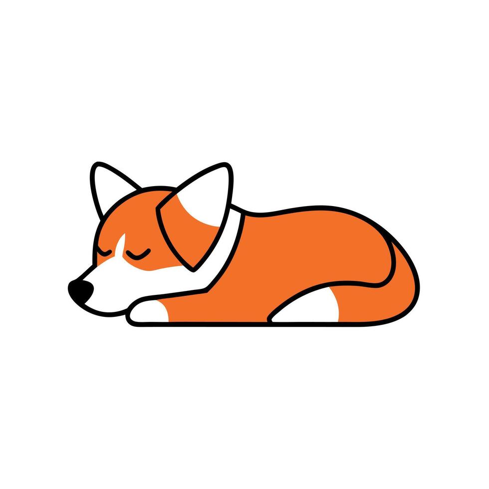 Foxhound dog sleeps icon vector