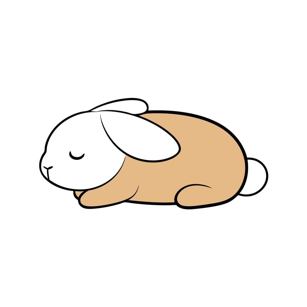 French Lop rabbit sleeps icon vector