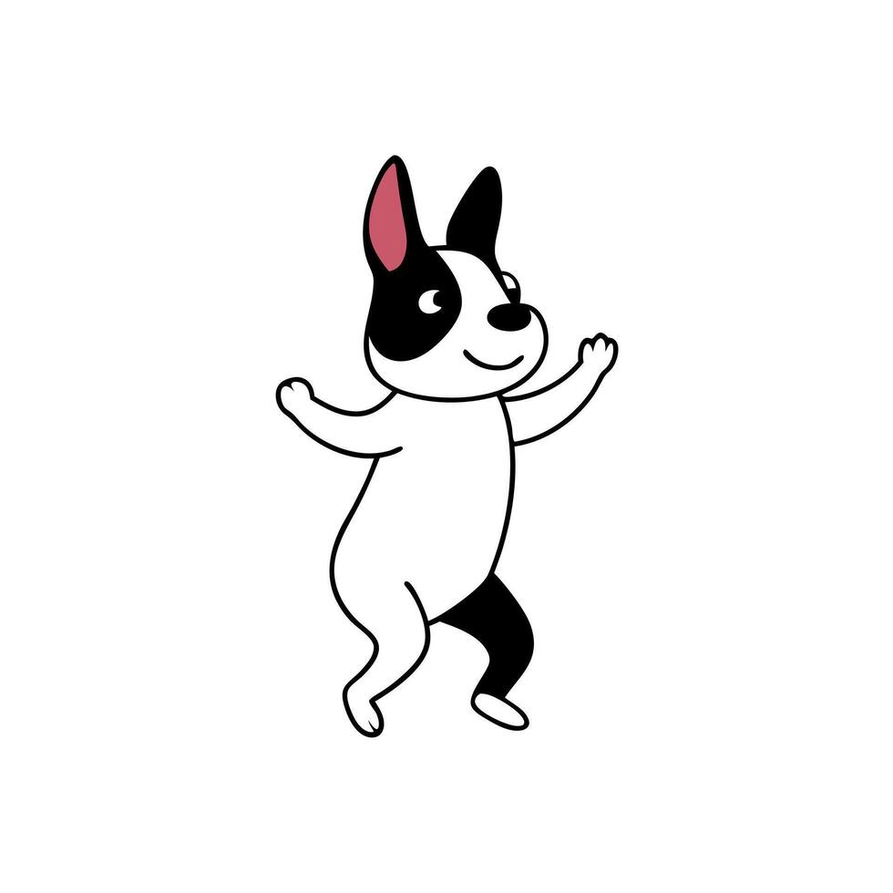 Frenchton dog dancing icon vector