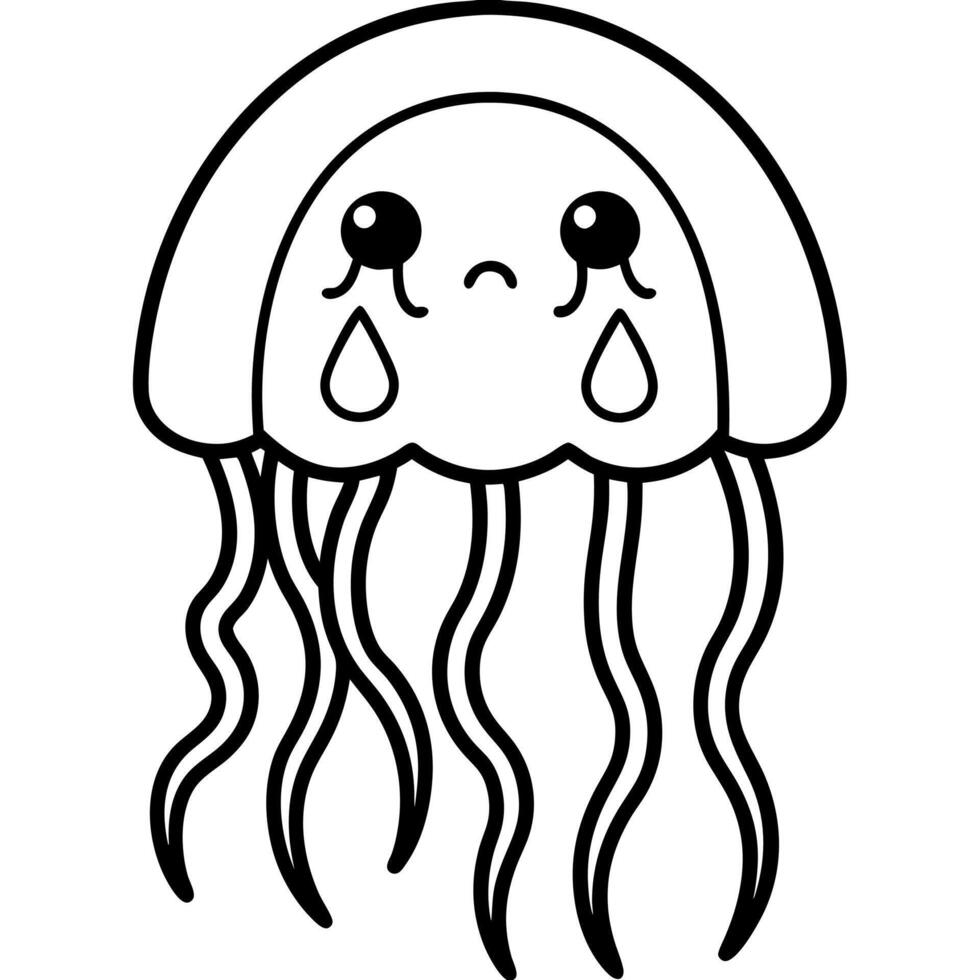 Freshwater Jellyfish cries icon vector