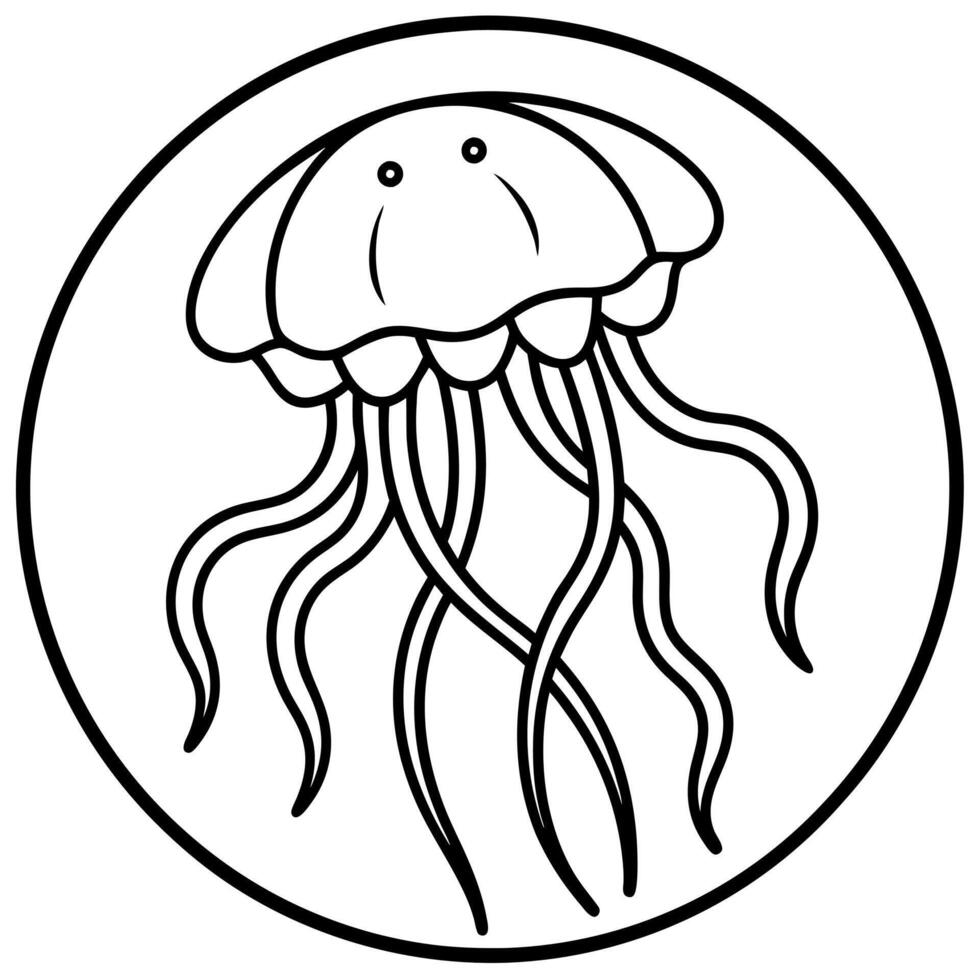 Freshwater Jellyfish jumps icon vector