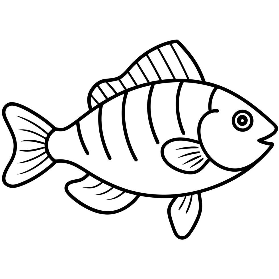 Freshwater Sunfish fish sits icon vector