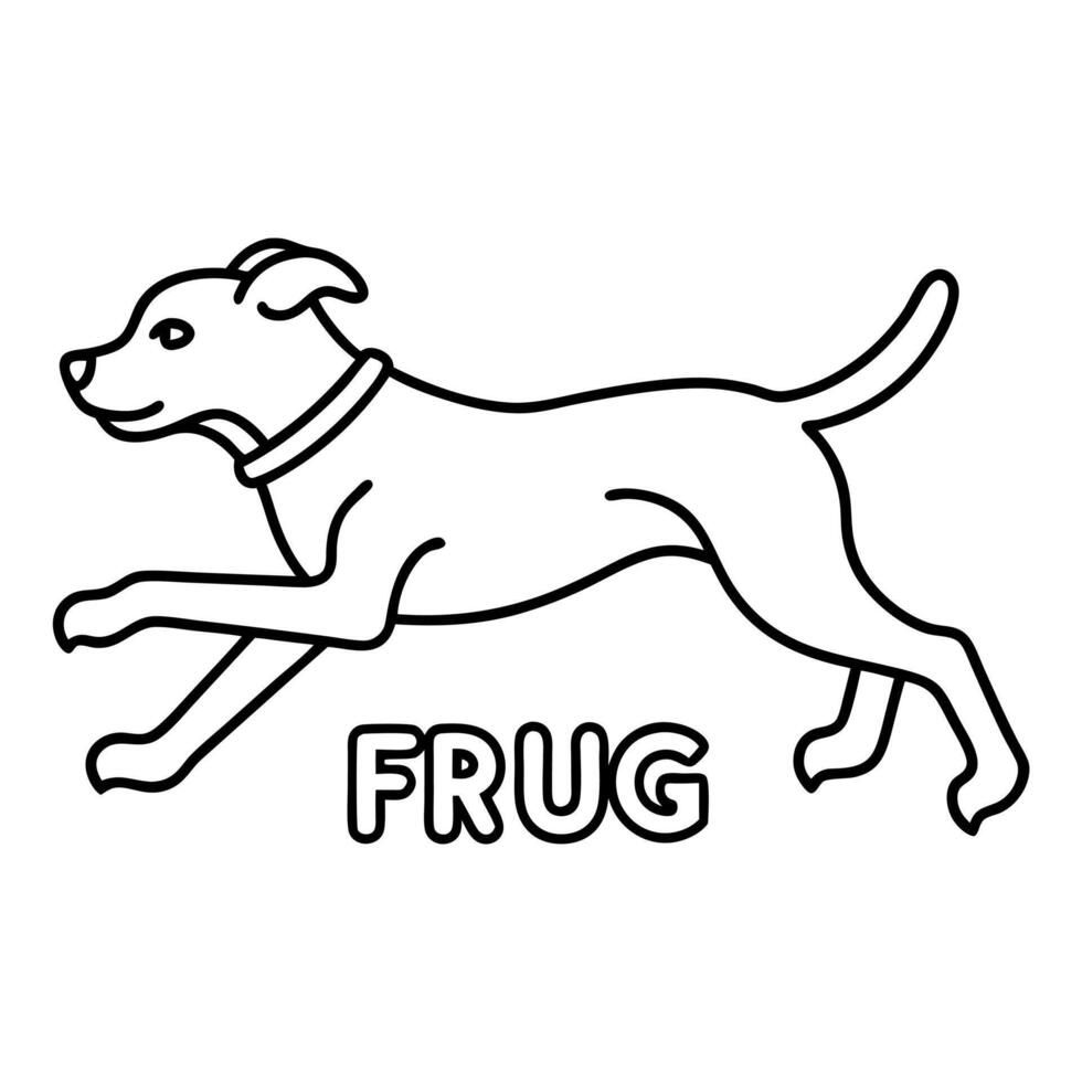Frug dog runs icon vector