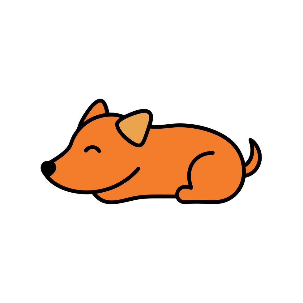 Frug dog sleeps icon vector