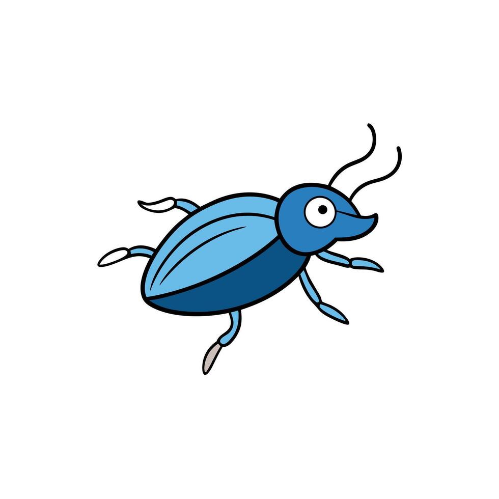 Fungus Beetle bug swims icon vector