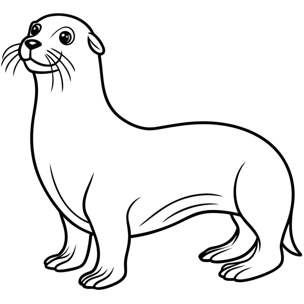 Fur Seal stands icon vector