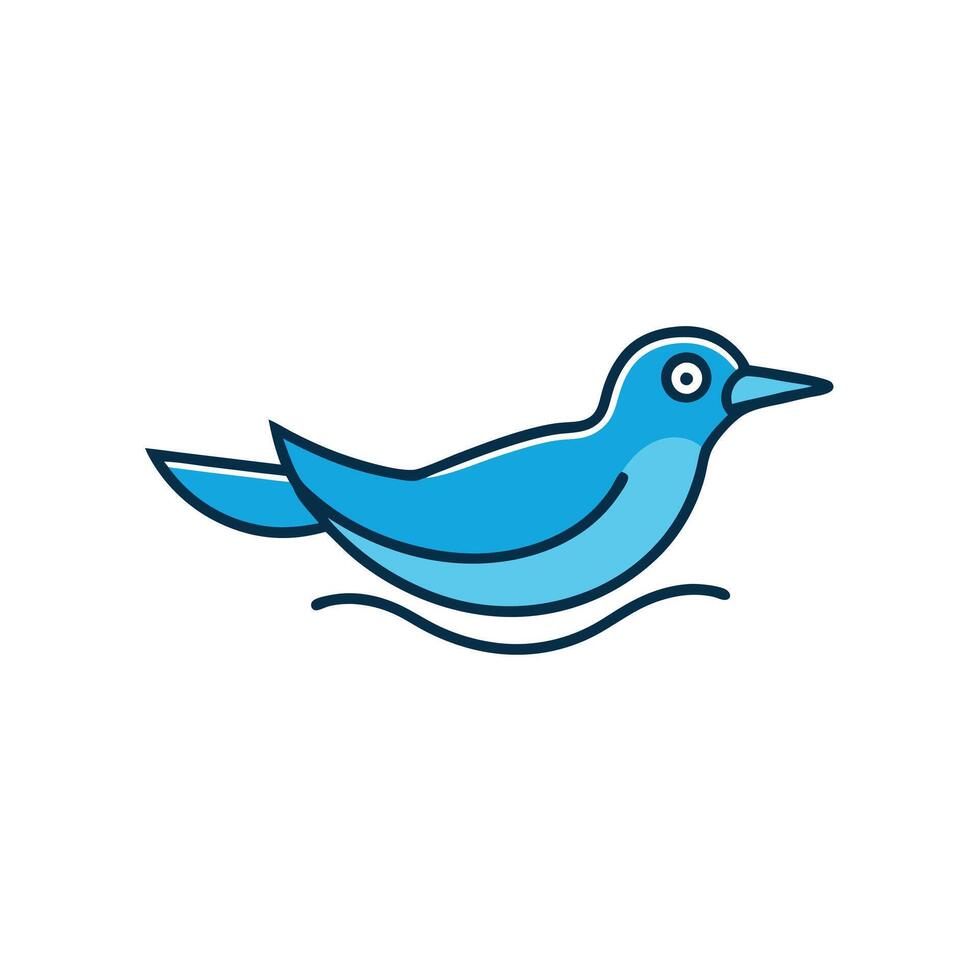 Galapagos Finch bird swims icon vector