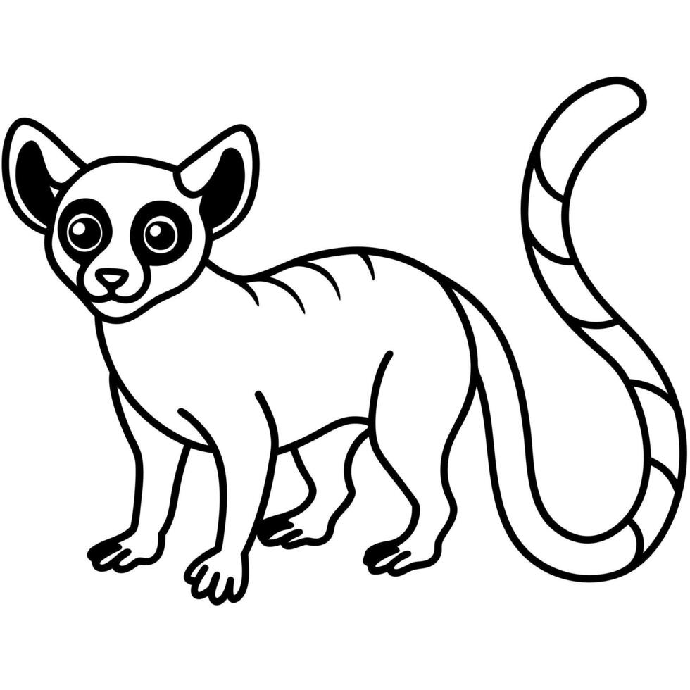 Galago monkey stands icon vector